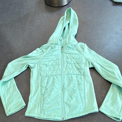 TEK GEAR Women s Green Full Zip Hooded Fleece Hoodie Quilted Size M