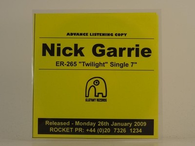 NICK GARRIE TWILIGHT (H1) 2 Track Promo CD Single including Picture Sleeve ELEFA
