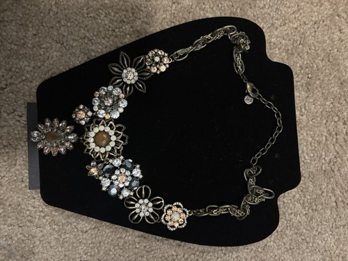 FOSSIL NECKLACE, MULTI-COLOR GEMS