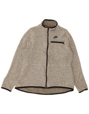 NIKE Womens Tracksuit Top Jacket UK 16 Large Green Flecked Polyester BV08