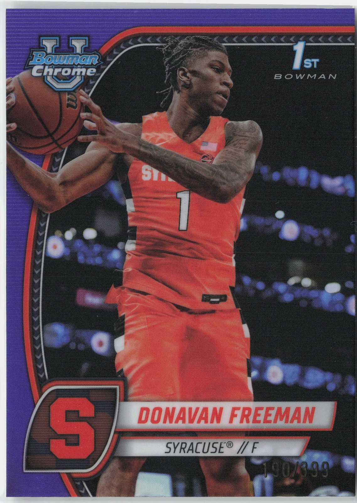 2024-25 Bowman University Chrome #21 Donavan Freeman Purple Refractor/399