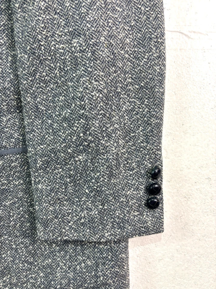 De Colección Años 90 Gris Espiga Tweed 40R 41R Blazer Chaqueta Traje Deportivo Abrigo Lana Pesada Foto 2 de 4