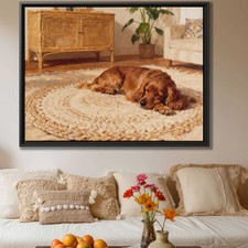 Oil Painting Cocker Spaniel Canvas Print Living Room Decor Dog Artwork Print