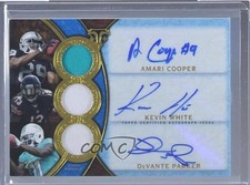 2015 Triple Threads Relic Trios Sapphire 2/3 Kevin White Devante Parker Auto 4n1