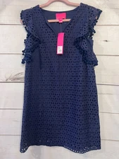 Lilly Pulitzer NWT Size XS Astara Dress True Navy Eyelet MSRP $198