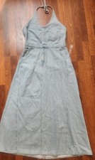 Universal Threads LONG Denim Blue HALTER summer Dress For TALL Women. NWT 10