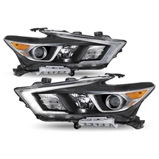 For 2016-2018 Nissan Maxima S|SL|SV LED DRL Halogen Headlight Assembly Lamp Pair