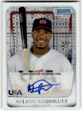 2011 Bowman Chrome Nelson Rodriguez Autographs X-Fractors #/299 #18U19