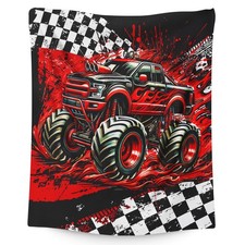 Truck Throw Blanket Gifts Kids Boys 4-6 Cute Flannel Soft Lightweight 40x50