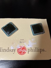 Lindsay Phillips  Interchangeable Shoe Snaps ROSIE NEW turquoise green square