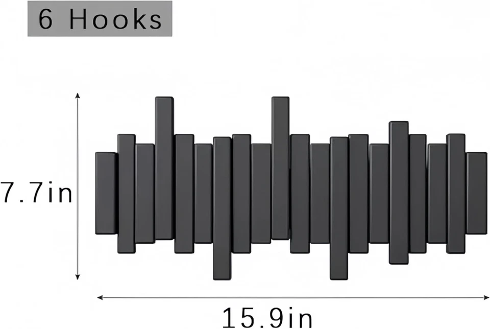 Ganchos de Pared para Piano con Tapa Magnética Abatible, Madera Natural Abrigo Llave Sombrero Estante Foto 2 de 4