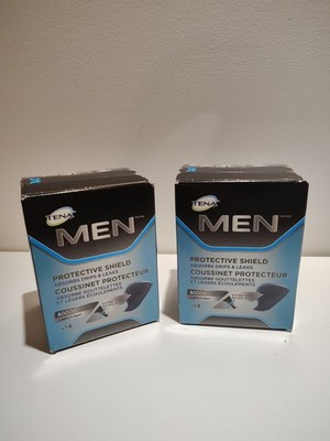 (2) TENA Men Active Fit Protective Shield Light Extra Thin (14 Pads Per Box) 
