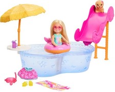 Barbie Summer Vacation Chelsea Pool Party Playset with Small Doll New Toy 