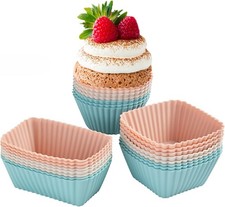 Silikon Muffinförmchen, 24 Stück Muffinform Silikon, Mini Muffins Backform W