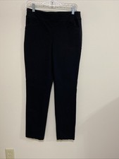 Talbots Size 8 Pull On Black Rayon Nylon Blend Pants Pockets