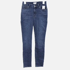 Good American Good Legs Low Raw Hem Jeans GLL941T Blue Denim Size 4/27" Waist