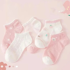 Kids Socks 5 Pairs/Lot Spring Summer Cotton Girls Socks Cute Flowers Pattern for