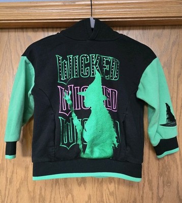 Wicked Girl s Elphaba Pullover Hoodie Rhinestones Bling Size Small 4/5