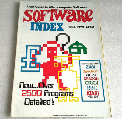 Vintage SOFTWARE INDEX Computer Magazine 2 1984 Vic-20 Oric-1 Dragon 32 BBC ZX81