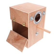Finch Perch Stand Bird House Parrot Breeding Box Wooden for Birds Budgie