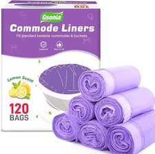 Commode Liners 120pcs Strong Portable Toilet Bags Leak Proof Lemon Scented To
