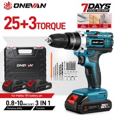 Perceuse sans fil ONEVAN 25+3 Nm percussion visseuse compatible Makita 18V