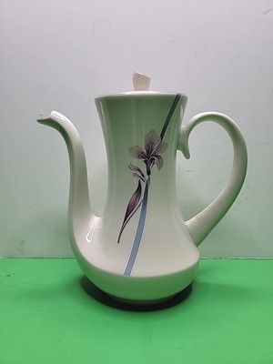 Vogue By Pickard Coffee Or Tea Server With Lid - Lavender Flowers & Blue Ribbon.