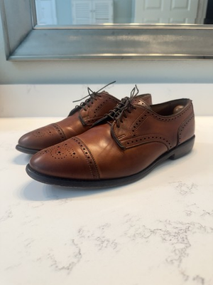#ad #ad Allen Edmonds Sanford Shoes Mens Size 10.5D Brown Oxford Cap Toe Dress USA $59.99