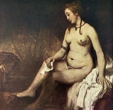 BATHSHEBA, 1654 REMBRANDT Original Vintage Fine Art Print USA Printed Antique