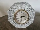 Vintage Waterford Octagonal Crystal Table Mantle Desk Clock Works!!