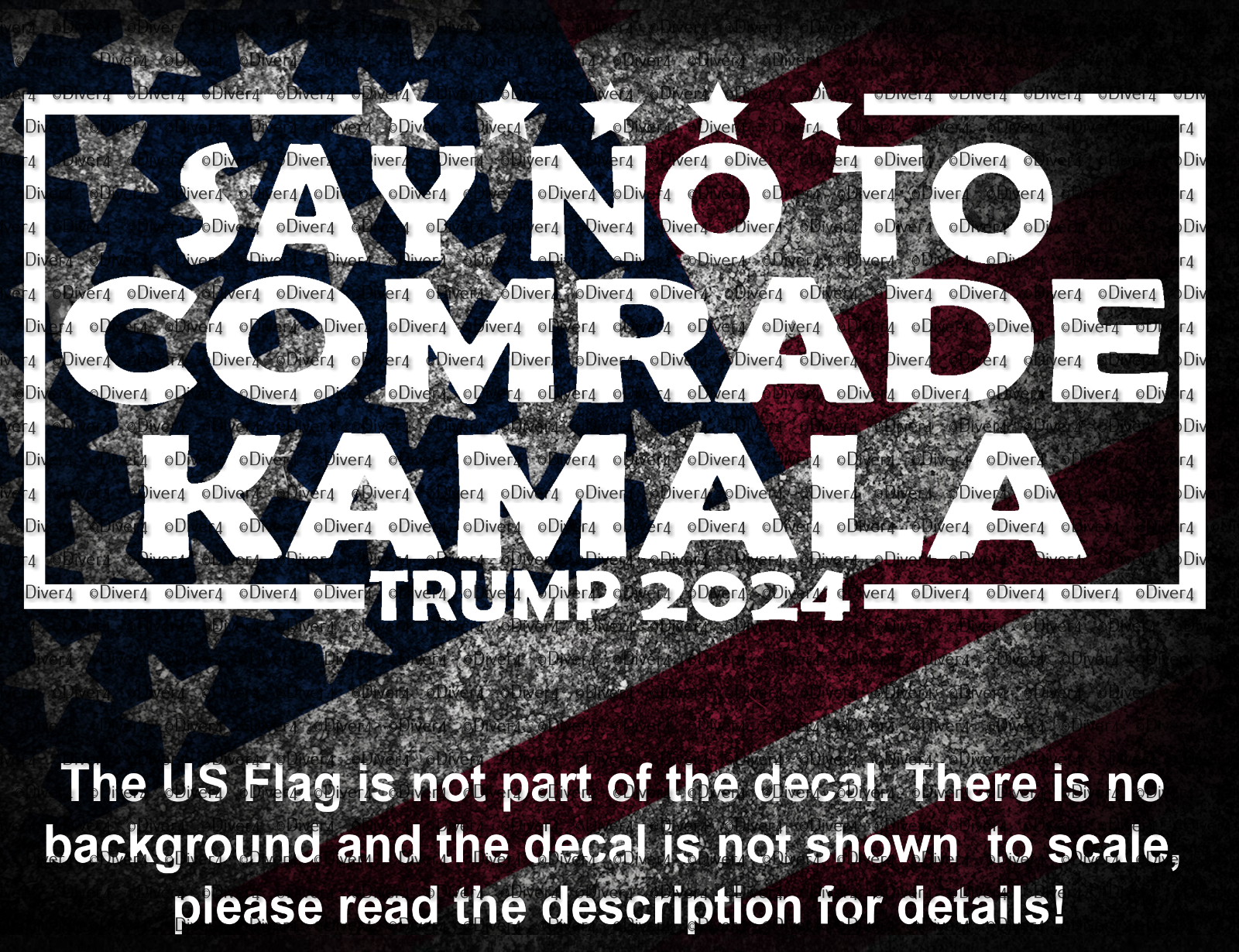 Say No To Comrade Kamala Trump 2024 Decal Anti Kamala Anti Walz Anti Communism