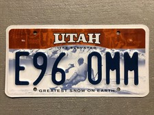 UTAH LICENSE PLATE GREATEST SNOW ON EARTH  SKIER ⛷ RANDOM LETTERS/NUMBERS