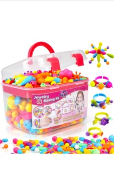FUNZBO 520+ Snap Pop Beads - Beads for Jewelry Making Kit, Arts and Crafts
