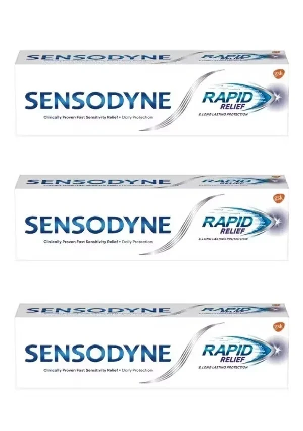 3 X 75 Sensodyne whitening Rapid Relief & long lasting protection Toothpaste