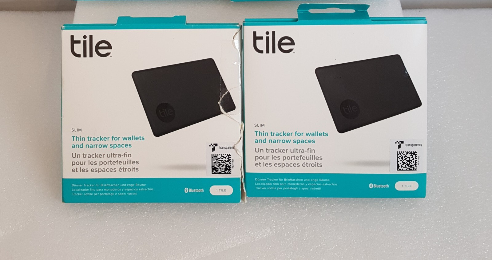 OPEN BOX Lot of 2 Tile Slim Bluetooth Trackers, Black T7001