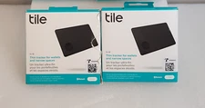 OPEN BOX Lot of 2 Tile Slim Bluetooth Trackers, Black T7001