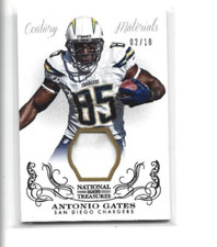 ANTONIO GATES 2013 Panini National Treasures Century Materials Prime Patch /10