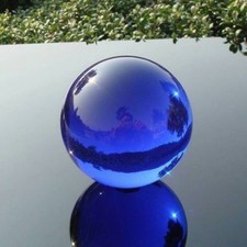 Asian Rare Natural Quartz blue Magic Crystal Healing Ball Sphere 40mm  Stand  