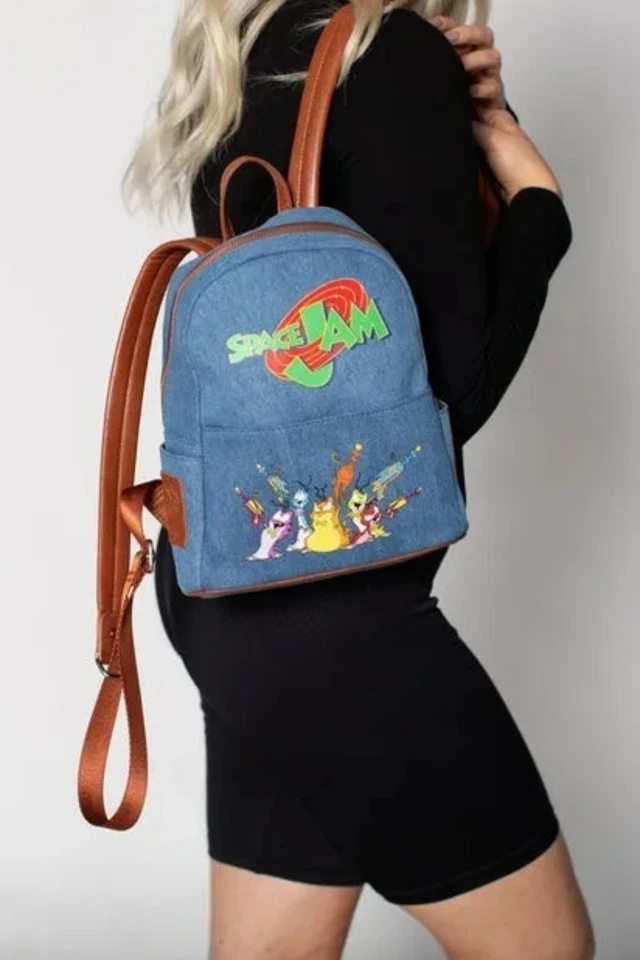 Mini Mochila Space Jam Denim Monstars Cakeworthy Aliens Años 90 Looney Tunes NUEVA Foto 4 de 4