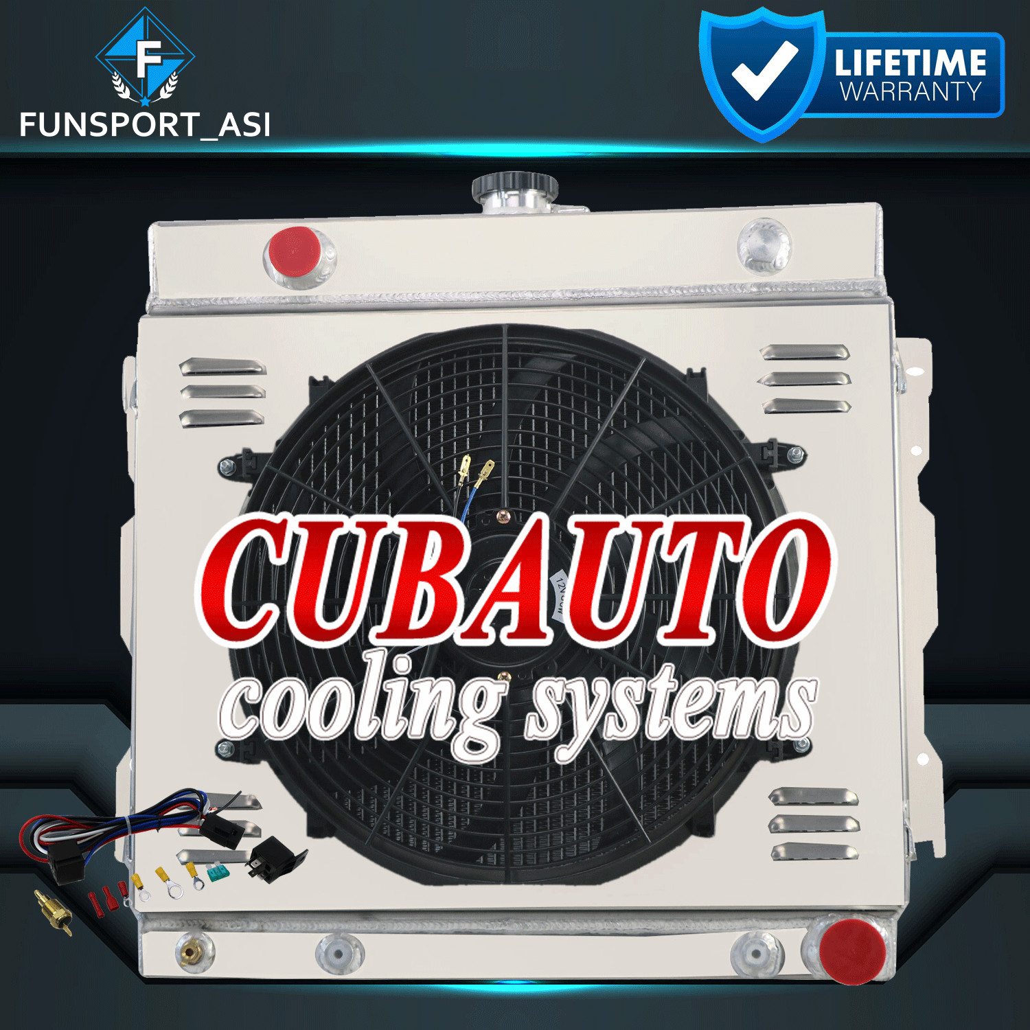 4 Row Radiator Shroud Fan Fit Dodge D/B/W 100 150 200 250 Truck 5.9L 1970-1979