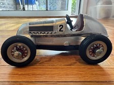 Schuco Studio 1050-1936 Mercedes 6 Silver Wind Up Toy Race Car NIB Rare