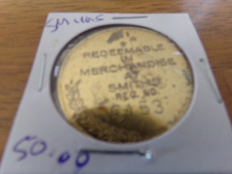 OLD TOKEN SMITH'S DOUBLE EAGLE $50 GOOD FOR ADVERTISING MEDAL COIN SMITHS