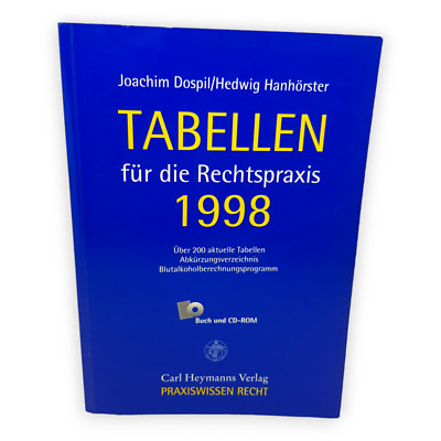 Tabellen für die Rechtspraxis 1998 Joachim Dospil Hedwig Hanhörster Taschenbuch
