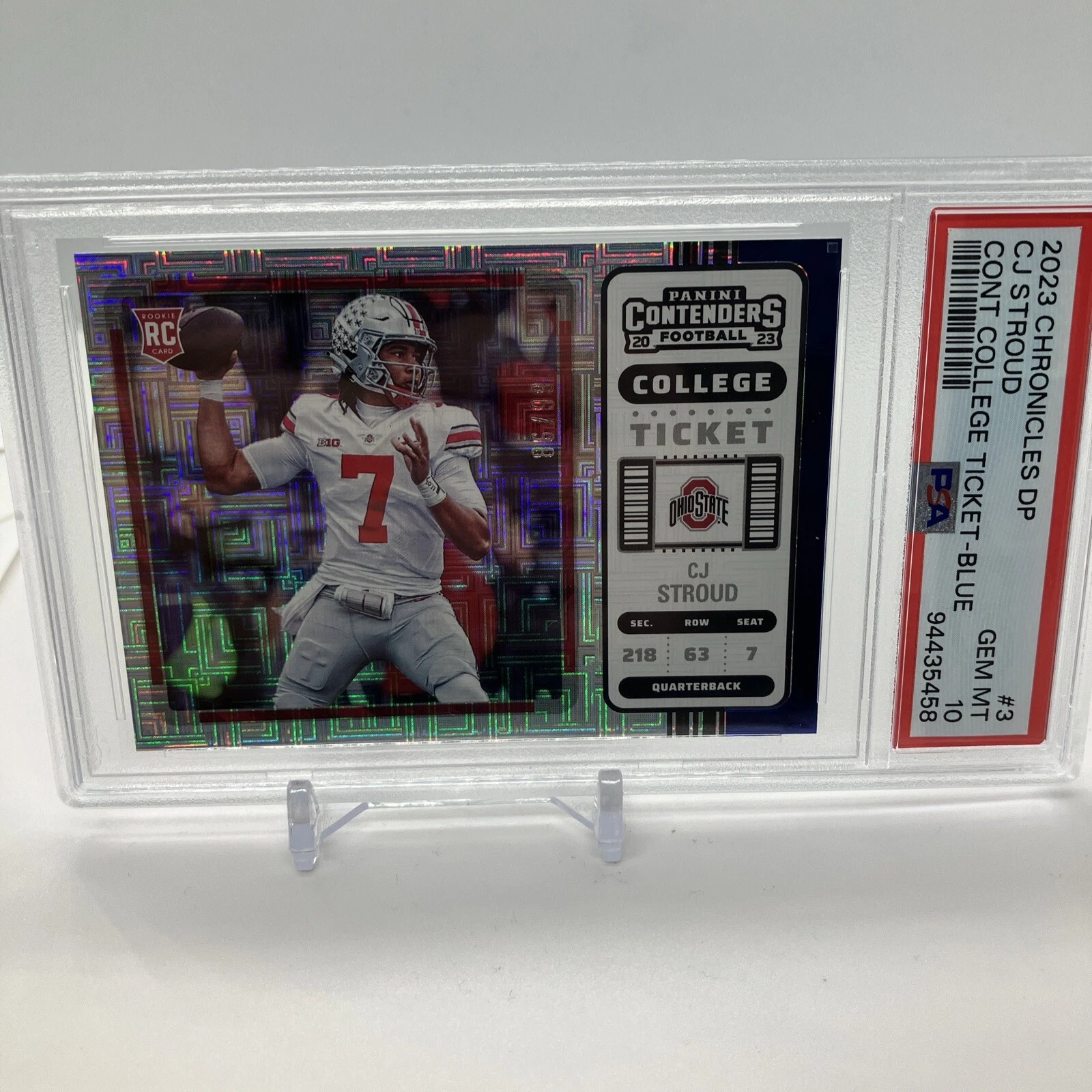 CJ Stroud Panini Chronicles Draft Picks Contenders College Ticket #3 Blue