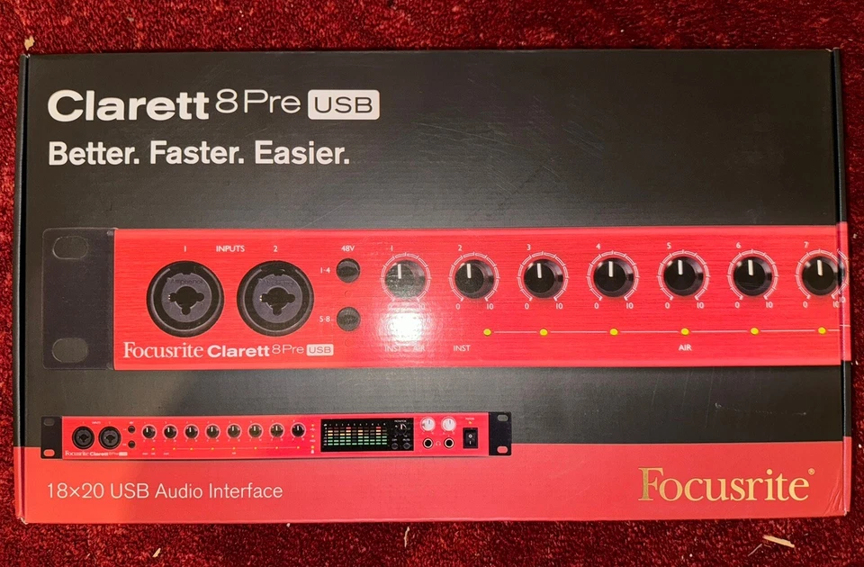 Focusrite Clarett 8Pre USB Audio & MIDI Interface Brand NEW - Red - Image 2 of 2