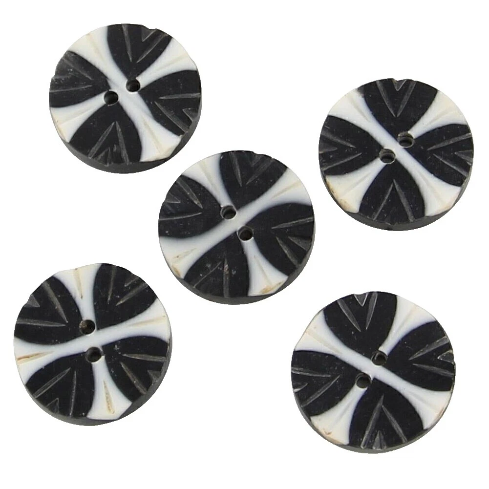 Black Pack Horn Sewing Buttons