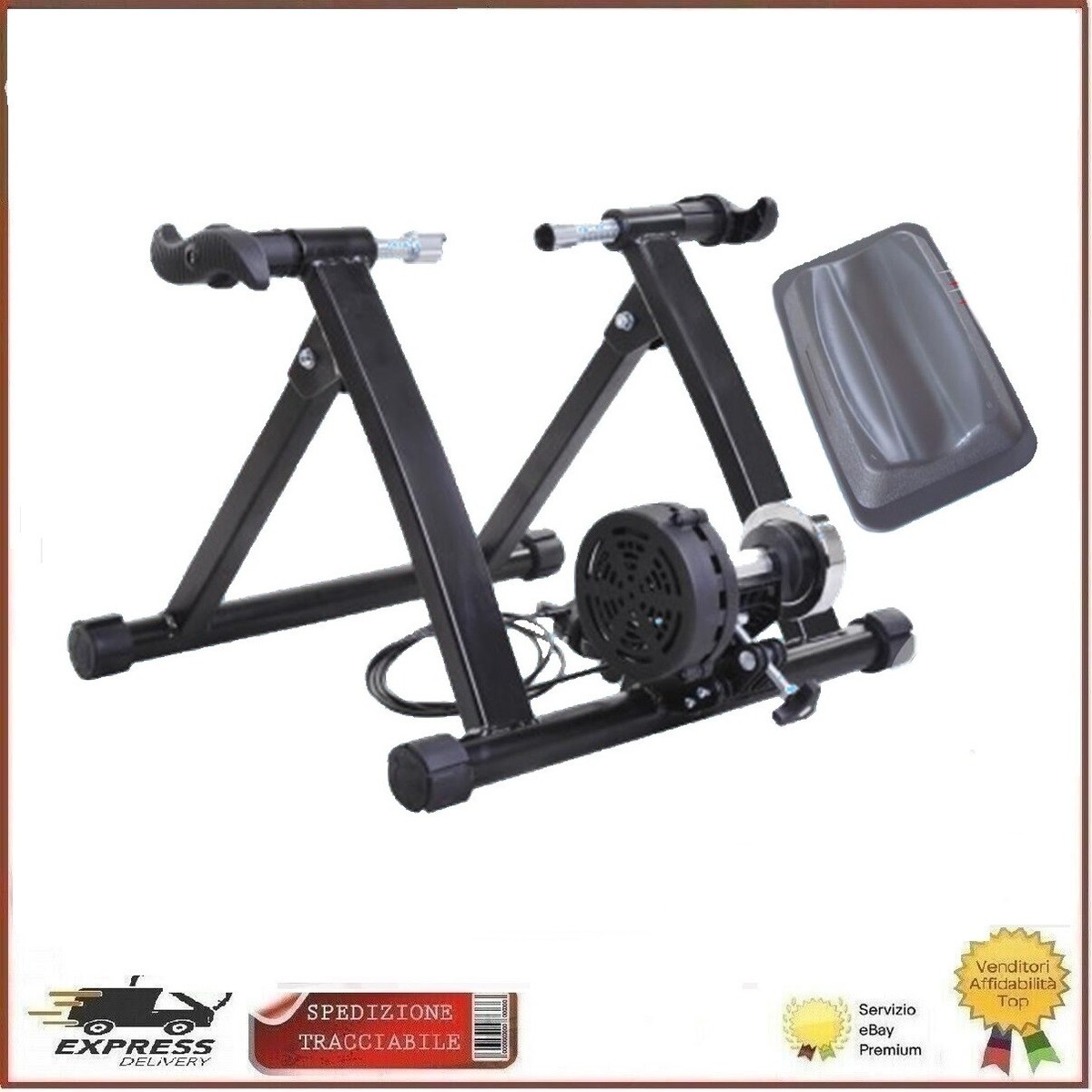 Rullo Per Bicicletta Pieghevole Magnetico - Per Ruote 24-29”, Resistenza Regolabile, Telaio In Acciaio, Per Allenamento Indoor, Max 120 Kg - Foto 5