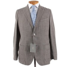 Boglioli NWT Sport Coat / K Jacket Size 52R 42R US In Brown Plaid Wool Blend