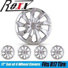 17 Set Of 4 Chrome Wheel Covers Snap On Full Hub Caps Fit R17 Tire Steel Rim 17 Set Of 4 Chrome Wheel Covers Snap On Full Hub Caps Fit R17 Tire Steel Rim