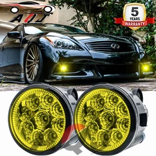 For Infinti G37 2010-2013 Clear Lens Pair Bumper Yellow Fog Lights Front Lamps